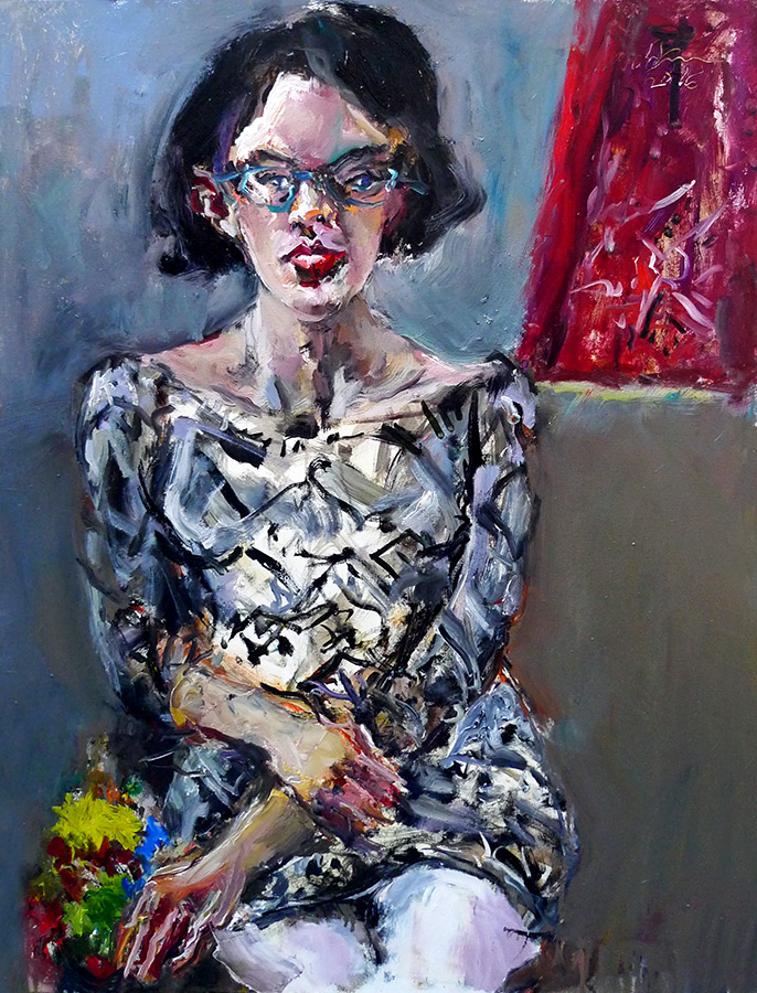 Raoul Middleman painting, Miss Walsh