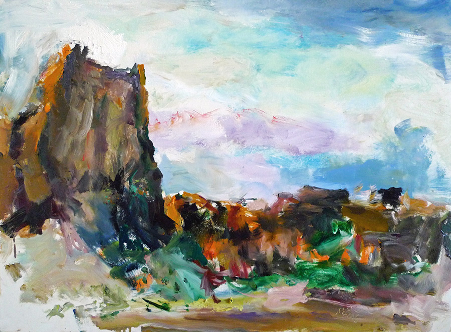 Raoul Middleman painting, Canyonland