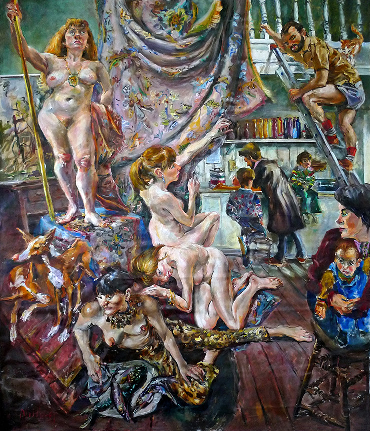 Raoul Middleman painting, Actaeon