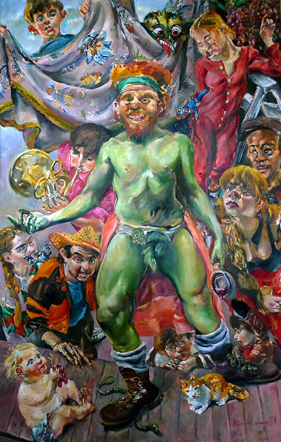 Raoul Middleman painting, Bacchus