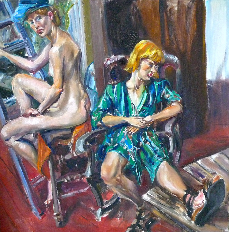 Raoul Middleman painting, Naked And Clothed